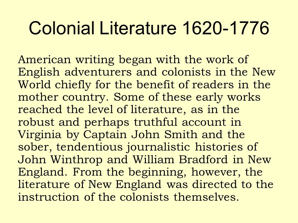 Colonial Literature