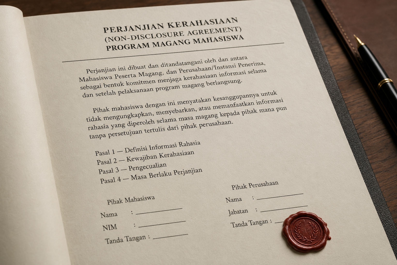 NDA Magang Mahasiswa