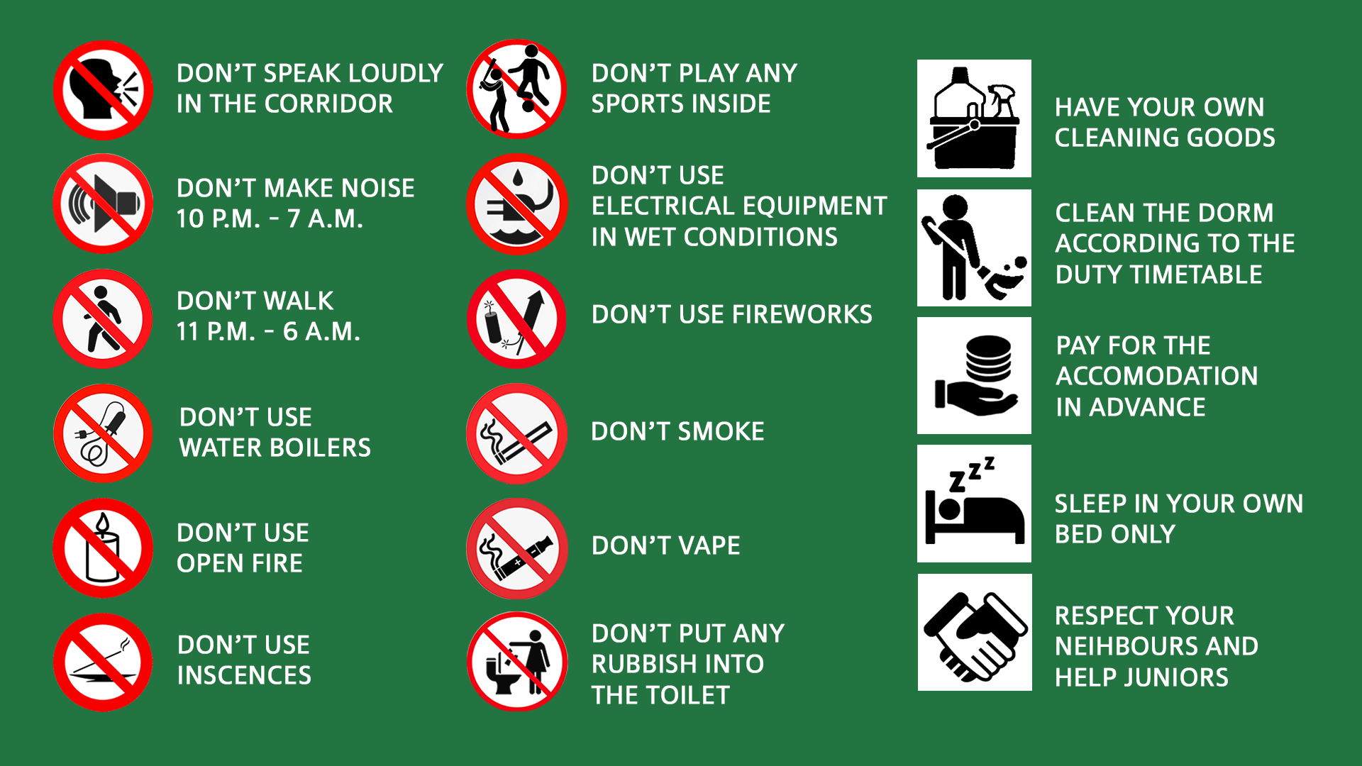 Dormitory Rules